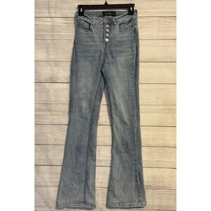 Indigo Rein Women's High Rise Flare Jeans 3 25x32 Blue Button Fly